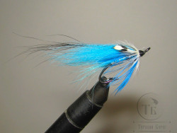 Муха лососёвая на двойнике Herring ( 7 ) Bright Blue Herring Partridge Patriot Black № 4