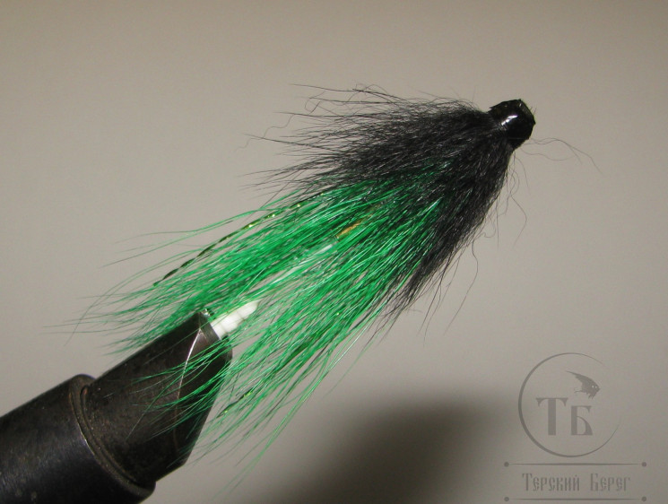 Муха лососёвая с "английским крылом" WG tube Mt. ( 23А ) медь 3/4 дюйма Green Black 