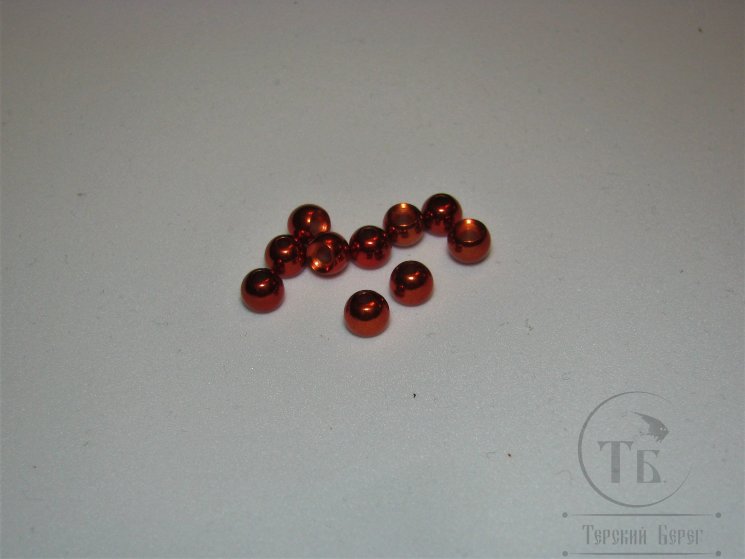Вольфрамовый шарик с круглым отверстием D 2,7 Metallic Red (10 шт)