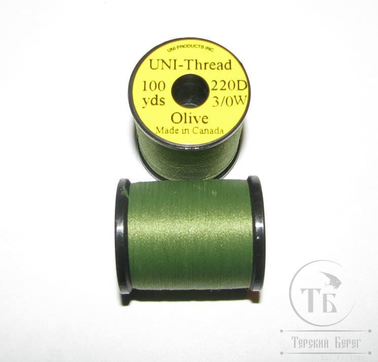 Монтажная нить UNI THREAD 3/0 Olive 100 yds