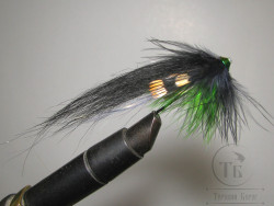 Муха лососёвая турбо Alum Skittle ( 4 ) Black Green 7 см