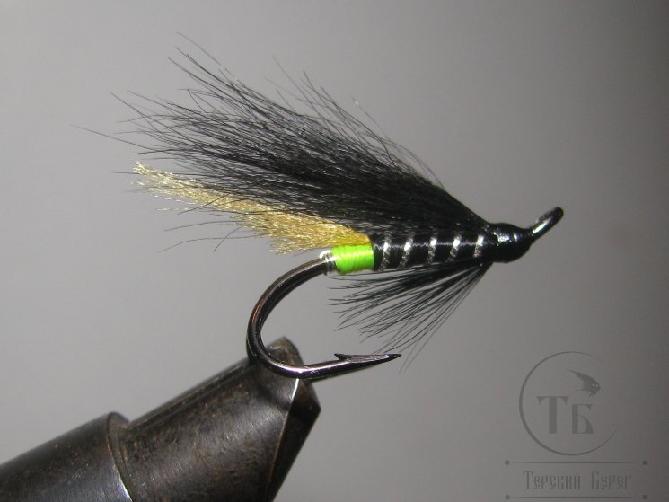 Муха лососевая на двойнике Monkey "Летняя" ( 9 ) Chartreuse Butt Monkey Wing YT Var. DL71 № 6