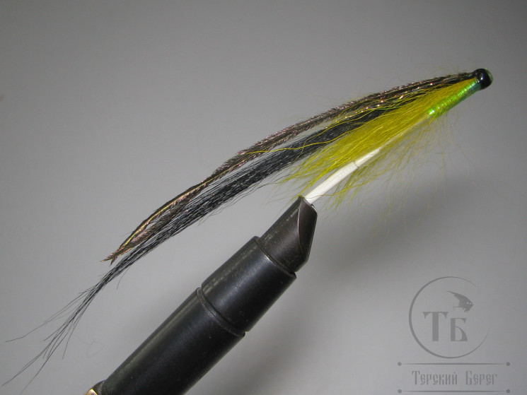 Муха лососёвая ( 5 ) Sunray Shadow Monkey Peacock Yellow пластик 1 1/4 дюйма