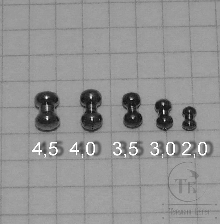 Глазки гантельки латунные Black 3,0 Axis (уп 10 шт)