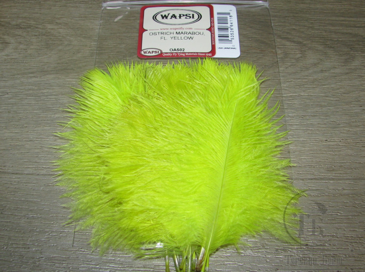 Мини страус Ostrich Marabou Fl. Yellow Wapsi