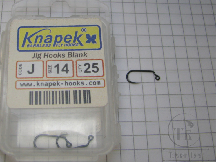 Крючок безбородый джиговый Knapek Jig Hook Blank №14 ( 25 шт )