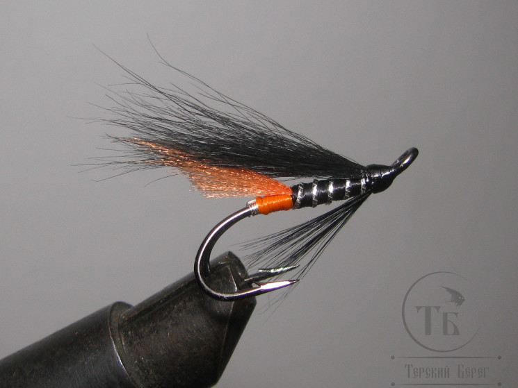 Муха лососевая на двойнике Monkey "Летняя" ( 7 ) Orange Butt Monkey Wing OT Var. DL71 № 6