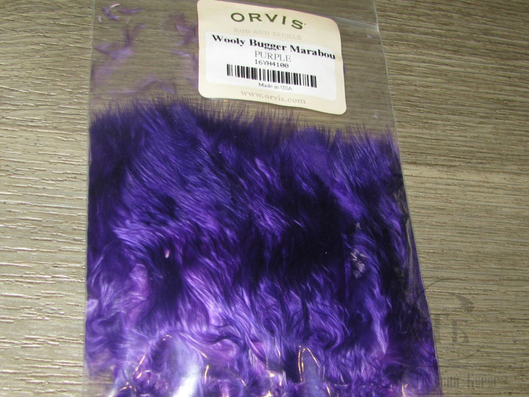 Мягкие пуховые перья Marabou Woоly Bugger Purple Orvis