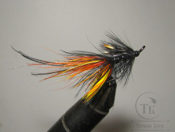 Муха лососёвая ( 2 ) Pr. Pot Belly Pig Black Orange Yellow AHREX St. BLN Double № 4