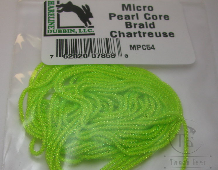 Тесьма для тела Micro Pearl Core Braid Chartreuse Hareline