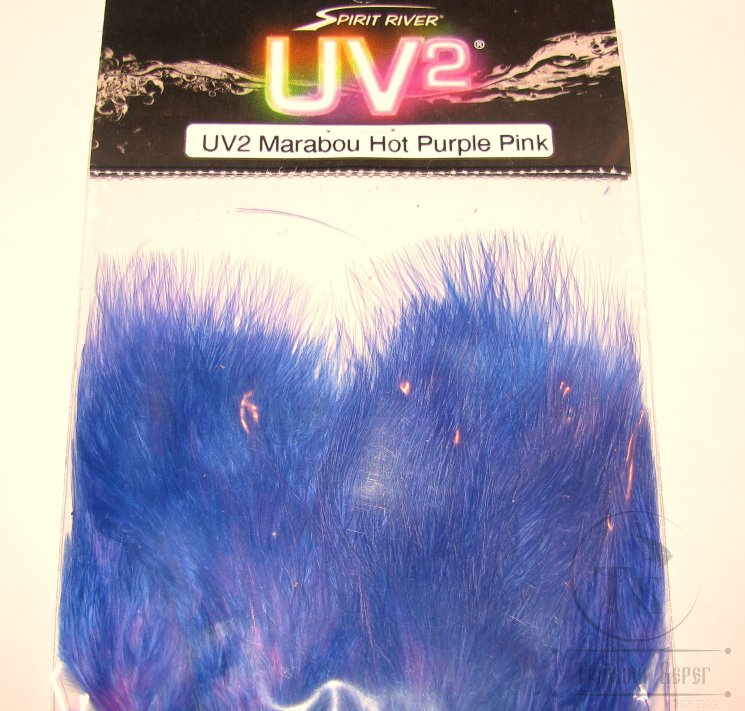 Мягкие пуховые перья Marabou UV2 Spirit River Hot Purple Pink