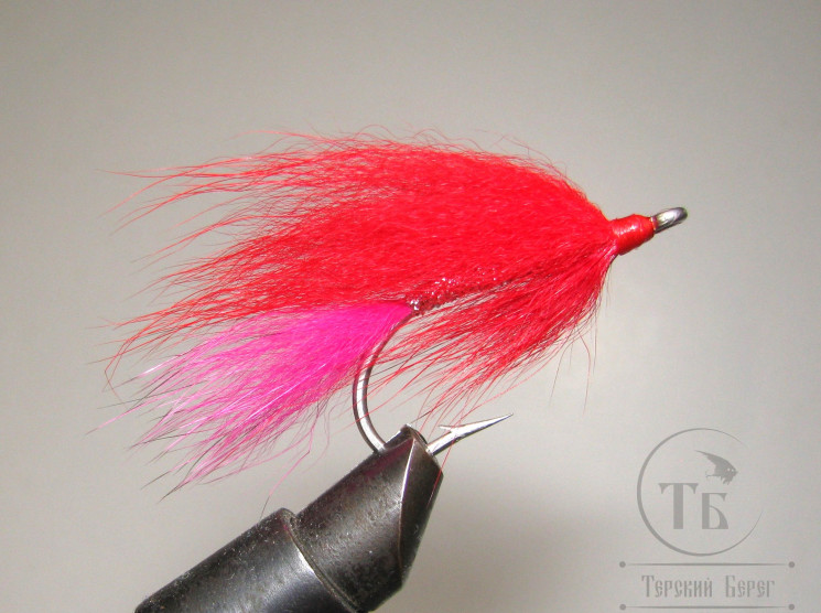 Муха горбушевая ( 14 ) Scarlet / Hot Pink крючок № 1/0