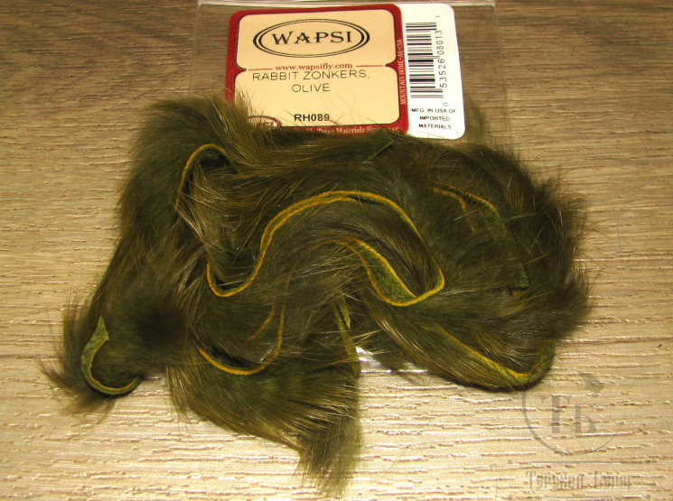 Зонкер кроличий 3-4 мм. (узкий) zonker strips Olive Wapsi
