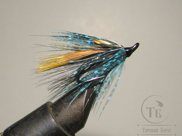 Муха лососёвая на двойнике Spey ( 22 ) RH  Blue Teal DL 71 Bl. № 10 