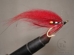 Муха лососевая на золотом двойнике ( 11 ) TD Red Teal Partridge Patriot Gold № 6