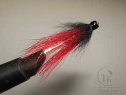 Муха лососёвая с "английским крылом" WG tube Mt. ( 24А ) медь 3/4 дюйма Red Black 