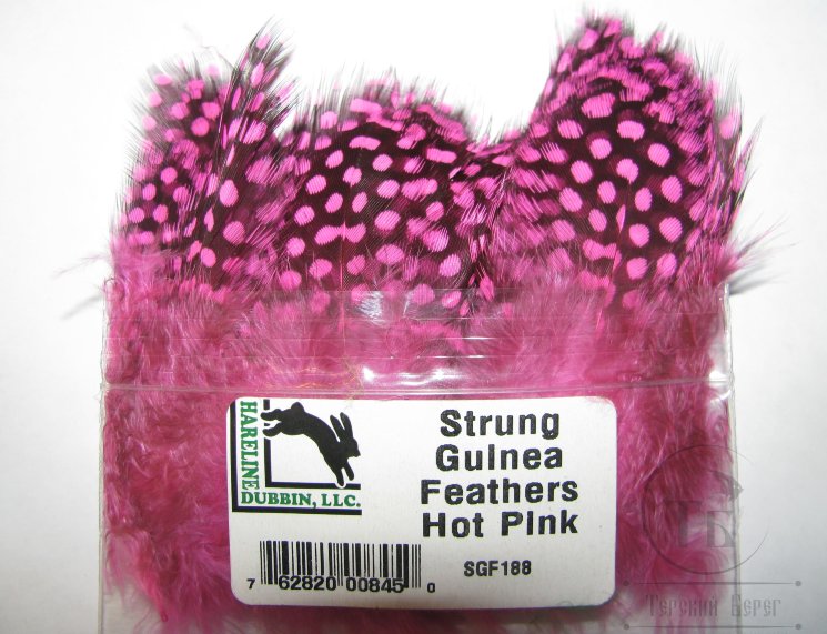 Перья цесарки Strong Guinea Feathers Hot Pink Hareline