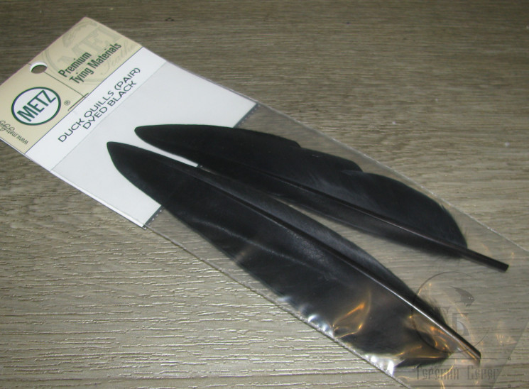 Маховое перо утки Duck Quills Black Metz ( 1 пара )
