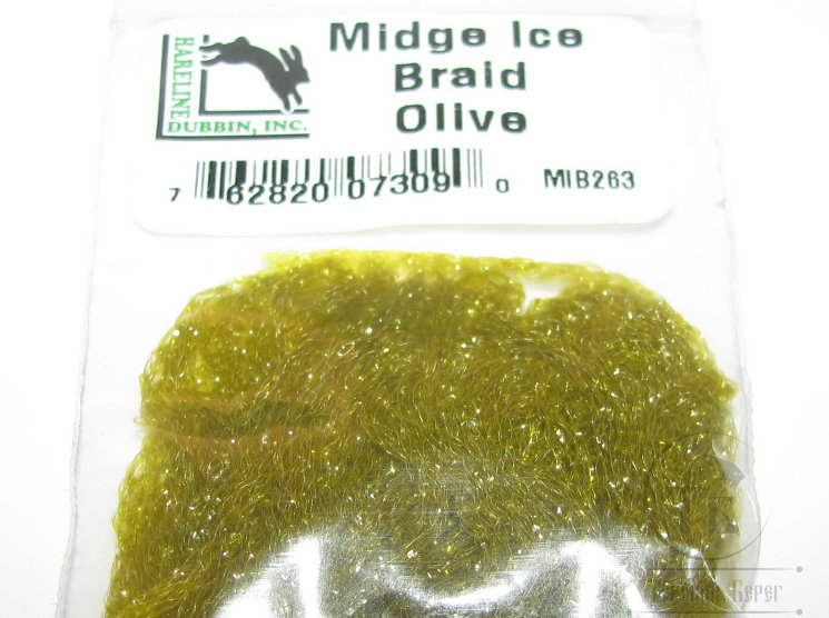 Тесьма для тела Midge Ice Braid Olive Hareline