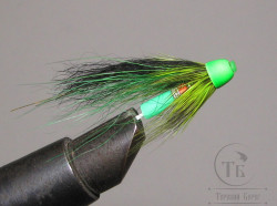 Муха лососёвая TP Cone Fly ( 17 ) Fl. Green Black ( пластик 3/4 дюйма )