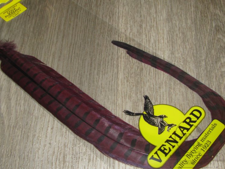 Центральные хвостовые перья охотничьего фазана (2 шт) Pheasant  Centre Tail Claret  Veniard
