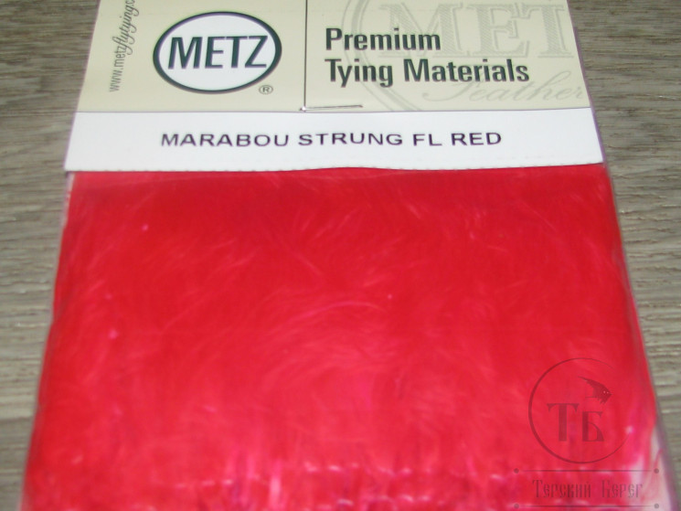 Мягкие пуховые перья Marabou Strung 1/4 OZ Fl. Red ( Metz , Wapsi )