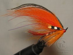 Муха лососёвая на двойнике ( 25 ) Scandinavia JC TD Sunburst Orange Partridge Salar Black №3