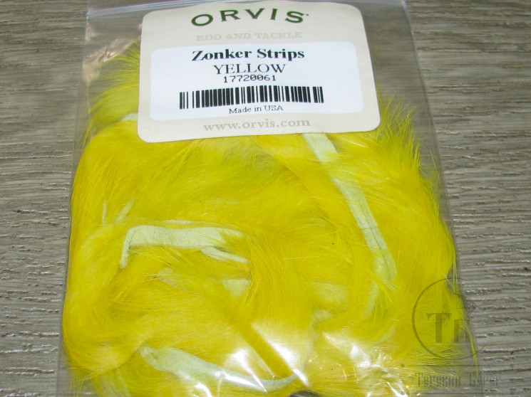 Зонкер кроличий 3-4 мм. (узкий) zonker strips Yellow Orvis