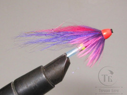 Муха лососёвая TP Cone Fly ( 19 ) Fl. Red Pink / Purple ( пластик 1 дюйм )