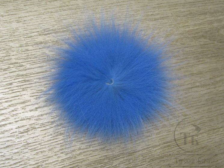 Хвост арктического песца голубой / Light Blue ( отборный + )