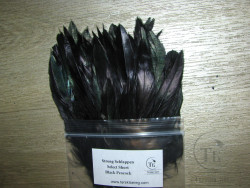 Перо петуха Strong Schlappen Short Select Black Peacock