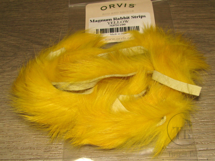 Зонкер кроличий 6 мм. (широкий) zonker strips Magnum 1/4 inch Yellow Orvis