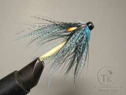 Муха лососёвая Spey Tube ( 5 ) Blue Silver пластиковая трубка 3/4 дюйма