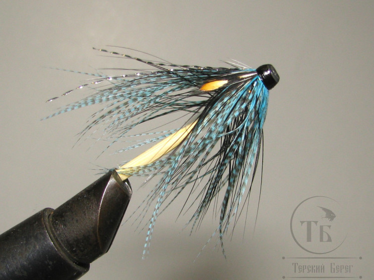 Муха лососёвая Spey Tube ( 5 ) Blue Silver пластиковая трубка 3/4 дюйма