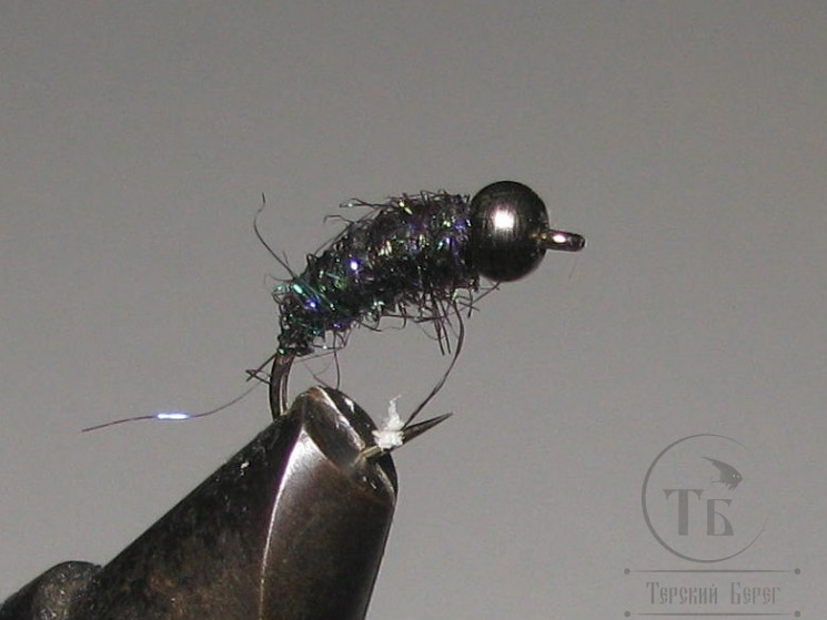 Муха нимфа с вольфрамовой головкой ( 10 ) Nymph Scud Black TNG Head №10