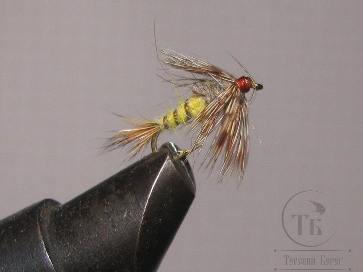 Муха мокрая Wet fly ( 6 ) Red Fox Squirrel крючок № 16