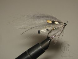 Муха лососёвая на двойнике ( 9 ) Scandinavia JC Silver Gray Partridge Salar Silver №3