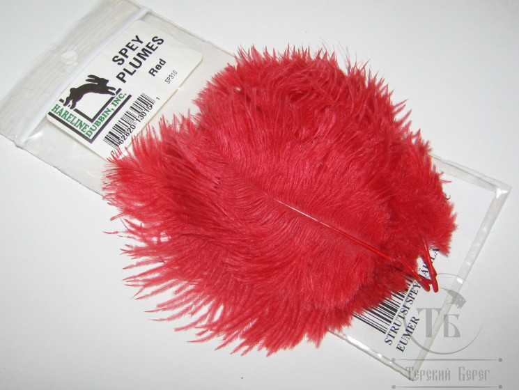 Перья страуса мини Spey Plumes Red Hareline