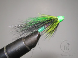 Муха лососёвая TP Cone Fly ( 22 ) Fl. Green Black / Green ( пластик 1 дюйм )