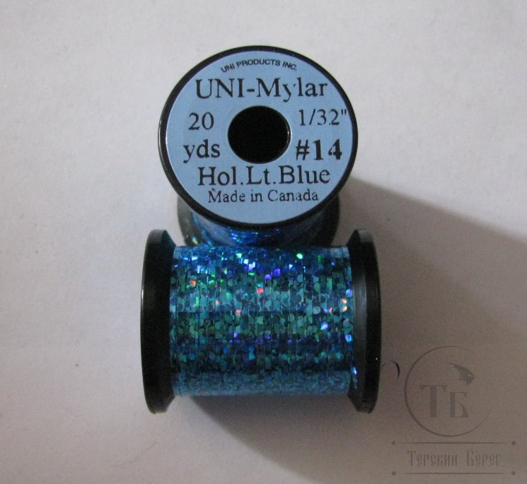 Плоский люрекс UNI Mylar 20 yds 1/32 # 14 Hol Lt Blue