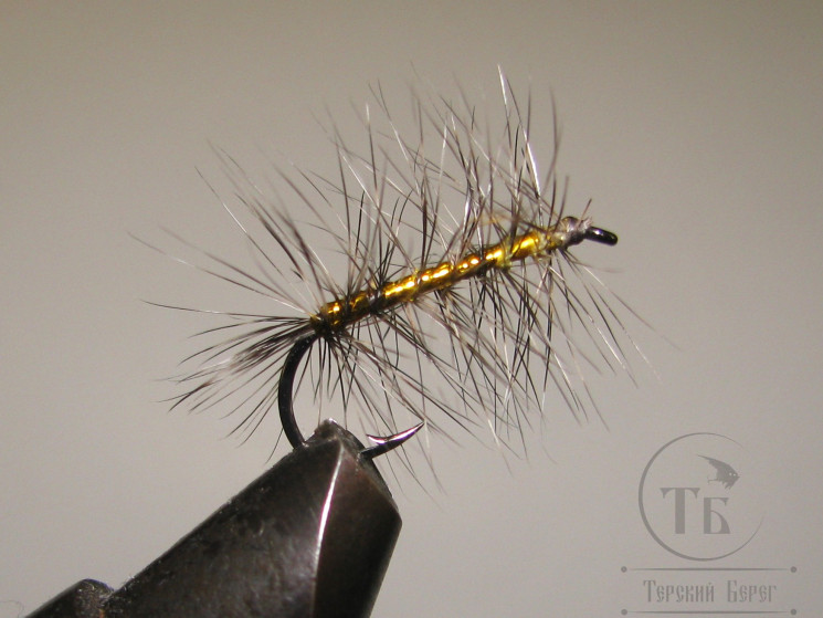 Муха Палмер PLM ( 24 ) Grizzly / Gold # 10