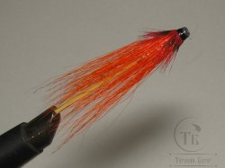 Муха лососёвая английское крыло WG Tube ( 10 ) Plastic 1 3/4 дюйма  Fl. Fire Orange  (флюр огненно оранжевая)